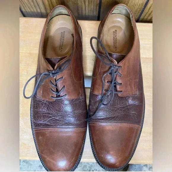 Men BOSTONIAN 2pod Comfort Brown Two Tone Cap Toe Lace Derby Leather Shoe Sz 10 main image 5